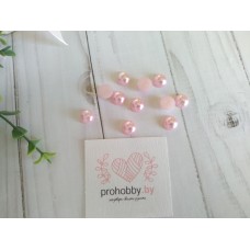 Полужемчуг 10 мм, цвет светло-розовый №95, 5 г